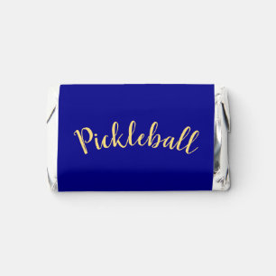 Cool Fun Pickleball Script Text On Royal Navy Blue Hershey's Miniatures