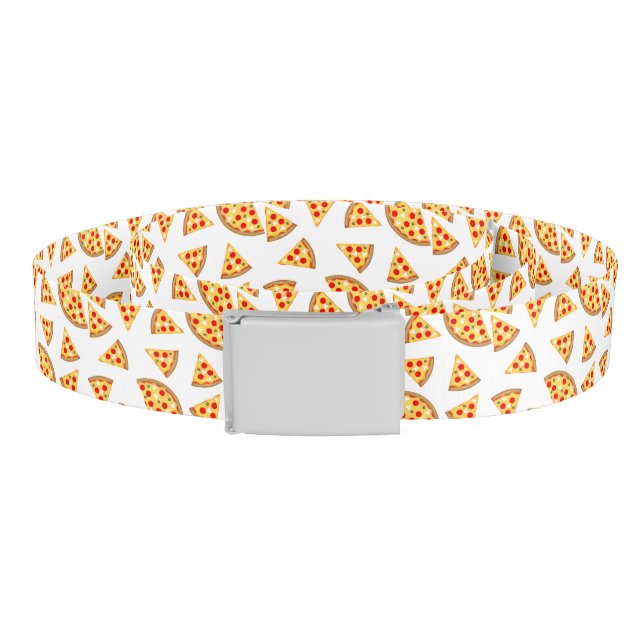 Cool fun pizza and slices pattern on white belt (Coil)