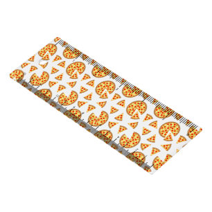 Cool fun pizza and slices pattern on white ruler