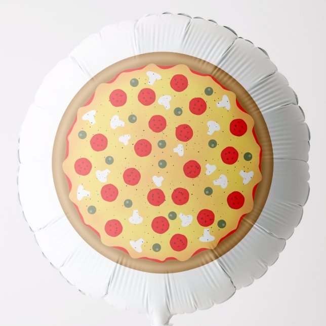 Cool fun pizza party kids birthday balloon (Front)