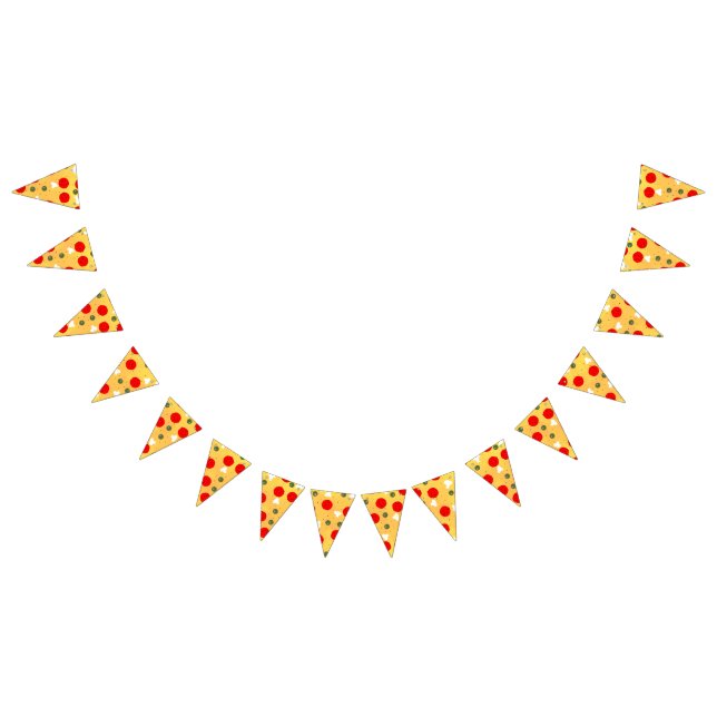Cool fun pizza party kids birthday bunting flags (All)