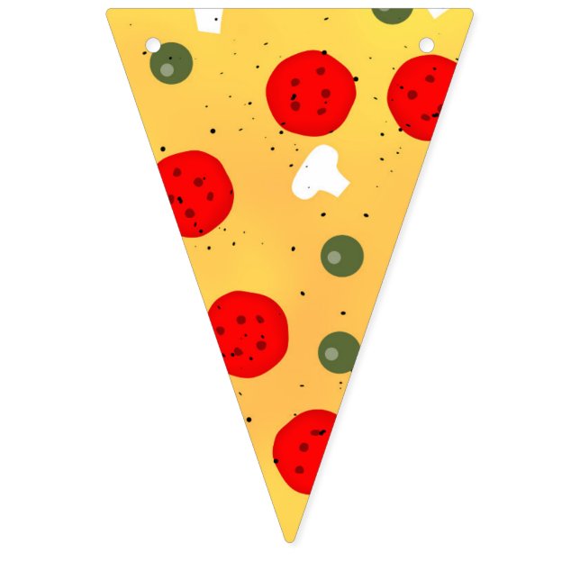 Cool fun pizza party kids birthday bunting flags (Sixth Flag)