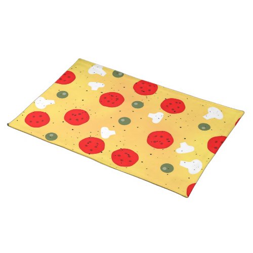 Cool fun pizza party kids birthday cloth placemat