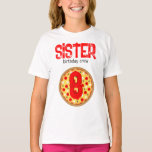 Cool fun pizza party kids birthday crew sister T-Shirt<br><div class="desc">Personalize shirt with text Pizza party and kids age birthday. For people who love eating pizza. Unique gift for foodies, restaurateurs, pizzerias. Juicy vector made pizza with crunchy crust, cheese, salami, champignon mushrooms, olives and a sprinkle of oregano. You can choose between many different styles (toddlers, kids, ladies and men)....</div>