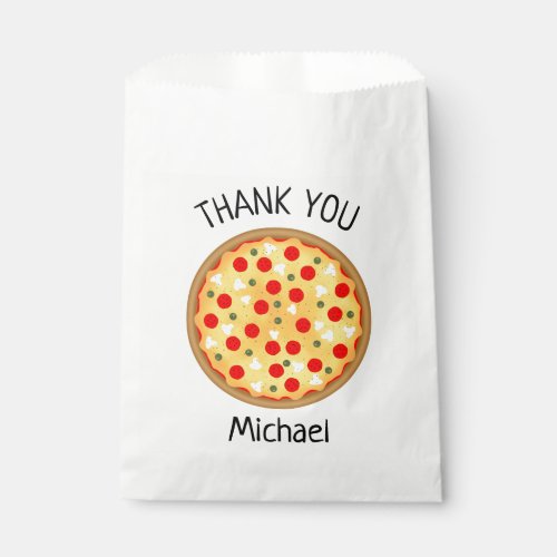 Cool fun pizza party kids birthday favor bag