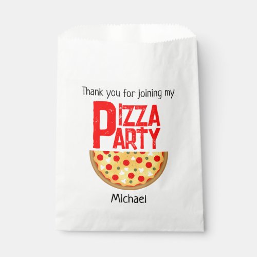 Cool fun pizza party kids birthday favor bag