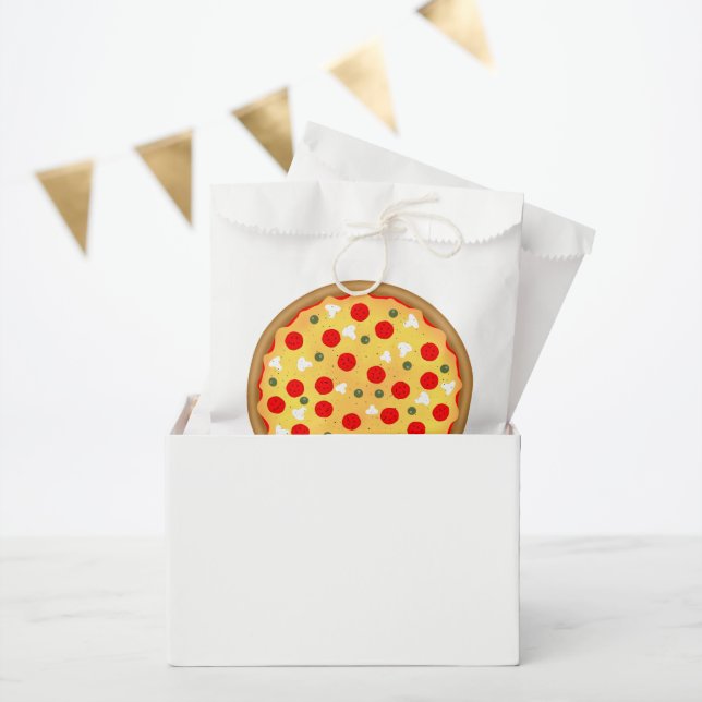 Cool fun pizza party kids birthday favor bag (Party)