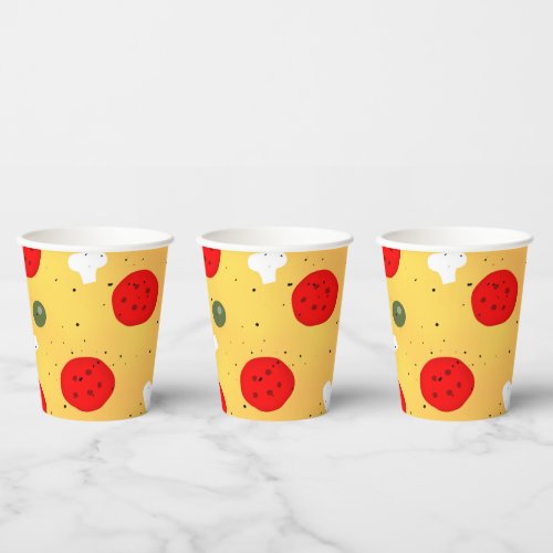 Cool fun pizza party kids birthday paper cups