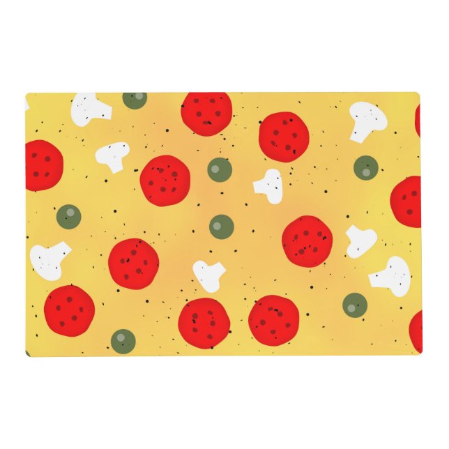 Cool fun pizza party kids birthday placemat (Front)