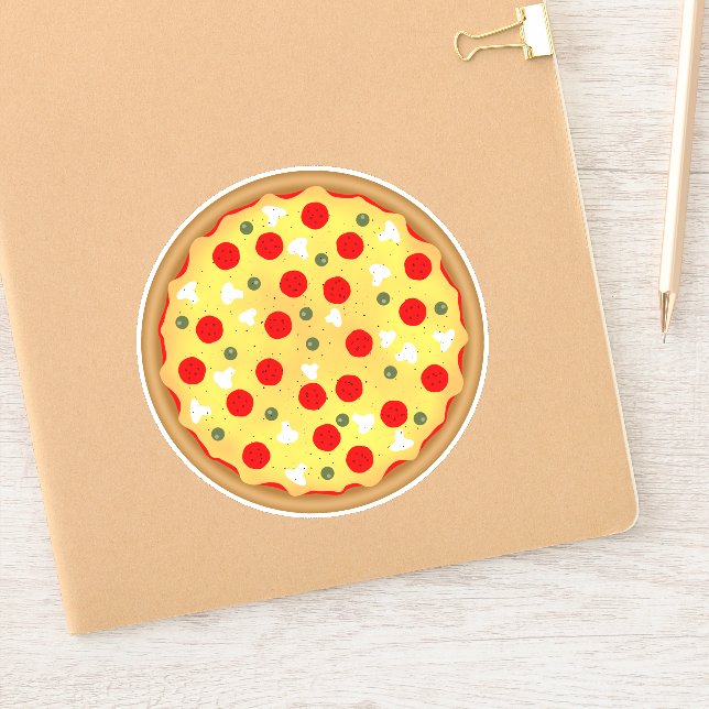 Cool fun pizza party kids birthday sticker (Notebook)