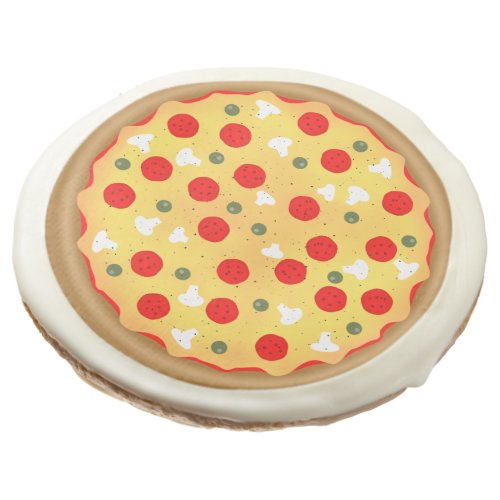 Cool fun pizza party kids birthday sugar cookie