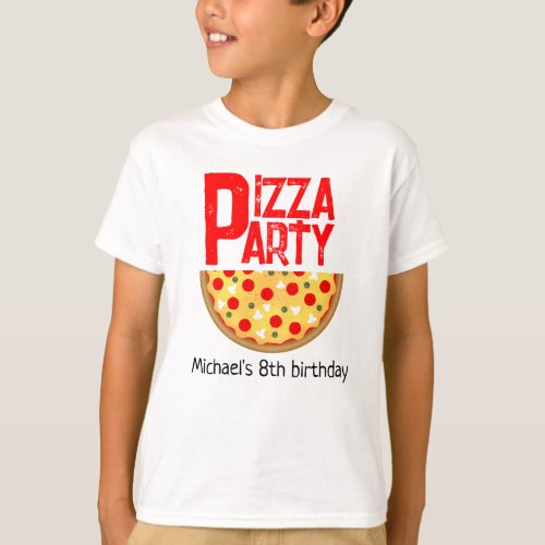 Cool fun pizza party kids birthday T_Shirt