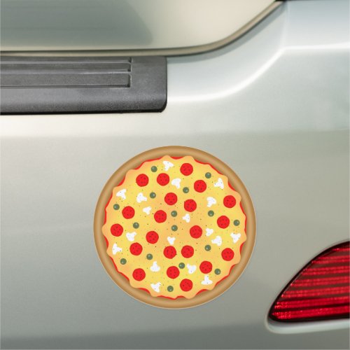 Cool fun pizza pepperoni mushroom car magnet