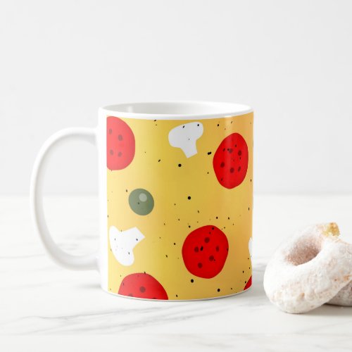 Cool fun pizza pepperoni mushroom coffee mug