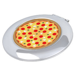 Cool fun pizza pepperoni mushroom compact mirror