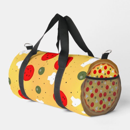 Cool fun pizza pepperoni mushroom duffle bag