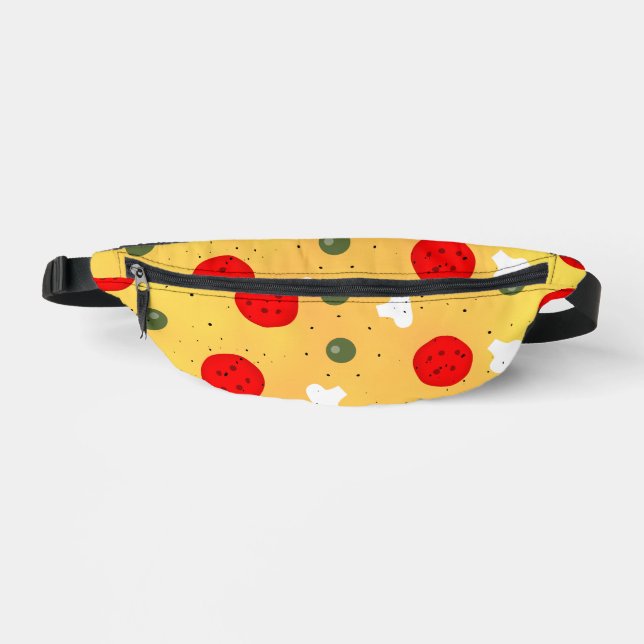 Cool fun pizza pepperoni mushroom fanny pack (Front)