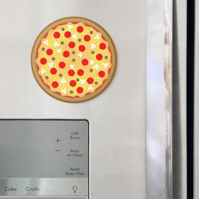 Cool fun pizza pepperoni mushroom magnet (In Situ (Fridge))
