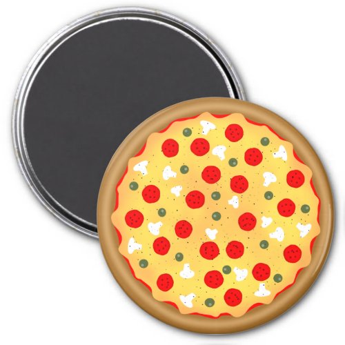 Cool fun pizza pepperoni mushroom magnet