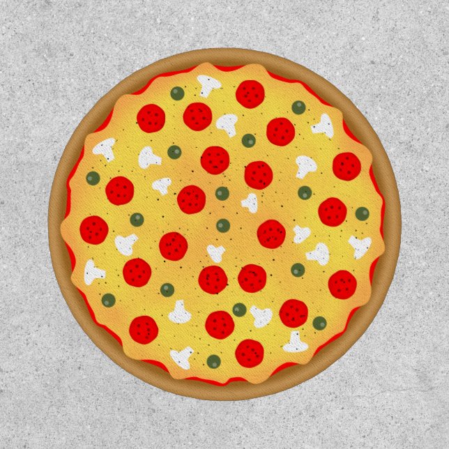 Cool fun pizza pepperoni mushroom patch (Front)