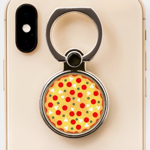 Cool fun pizza pepperoni mushroom phone ring stand