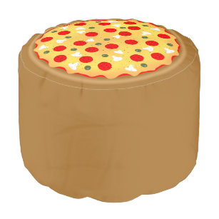 Cool fun pizza pepperoni mushroom pouf