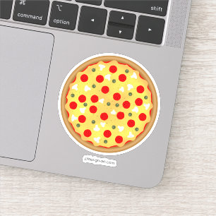 Cool fun pizza pepperoni mushroom sticker