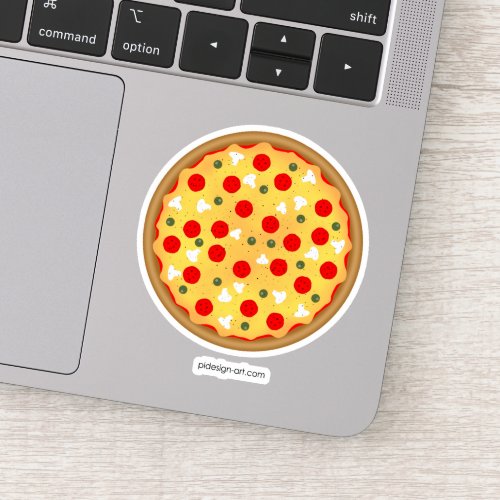 Cool fun pizza pepperoni mushroom sticker