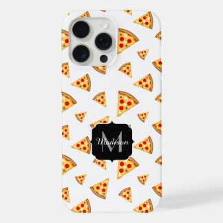 Cool fun pizza slices pattern custom Monogram iPhone 15 Pro Max Case