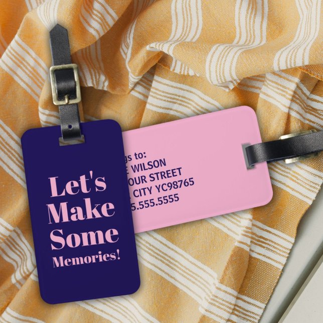 Cool Fun Purple Pink Summer Vibes Luggage Tag (Creator Uploaded)