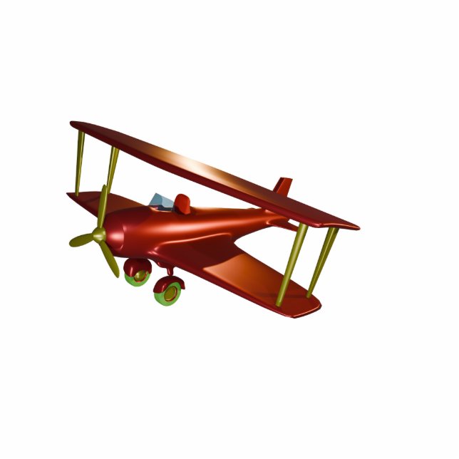 Cool Fun Red Biplane Photo Sculpture, Sculpture (Front)