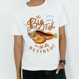 Cool Fun Terracota Brown Big Fish Grandpa Retire T-Shirt