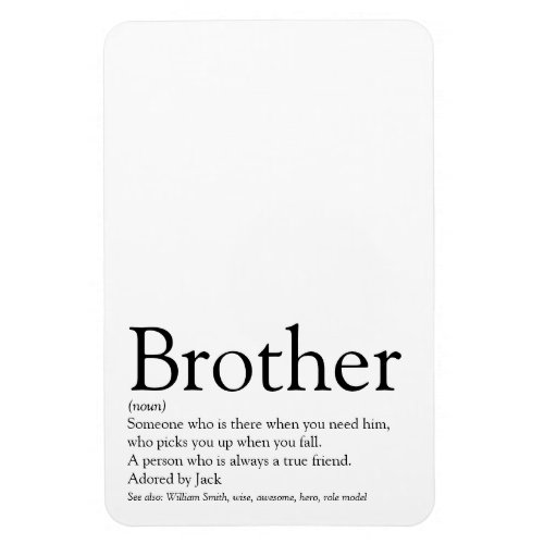 Cool Fun Typographic Best Brother Ever Definition Magnet