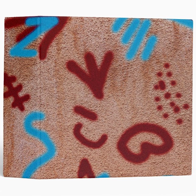 Cool Fun Unique Wall Writings 3 Ring Binder (Front/Spine)