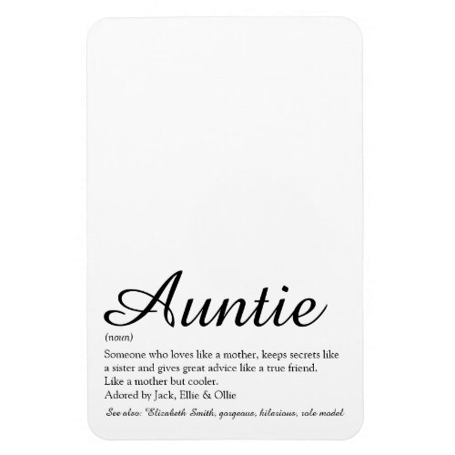 Cool Fun Worlds Best Ever Aunt Auntie Definition Magnet