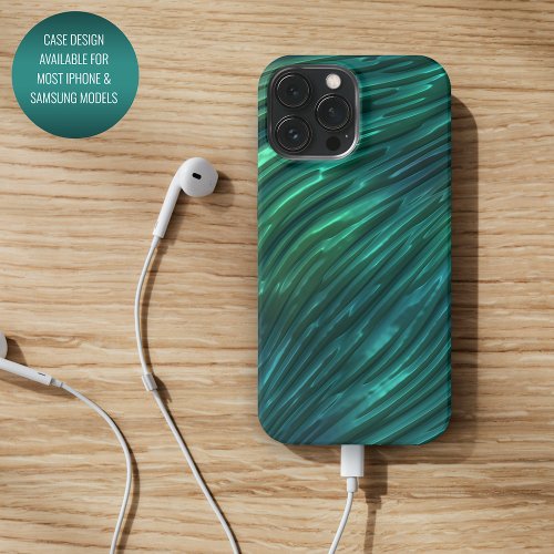 Cool Funky Dark Teal Blue Green 3D Art Pattern iPhone 13 Pro Max Case