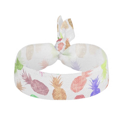Cool Funky Funny Watercolor Pineapple Pattern Ribbon Hair Tie