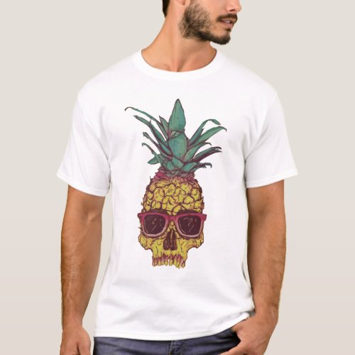 Cool Funky Geek Pineapple Punk Custom Color T_Shirt