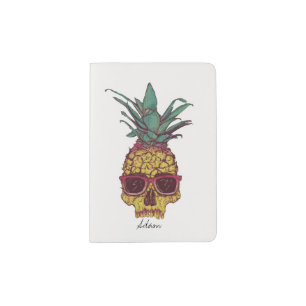 Cool Funky Geek Pineapple Punk Personalized Passport Holder