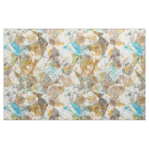 Cool Funky Modern Retro Polygon Mosaic Pattern Fabric