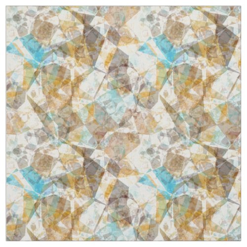 Cool Funky Modern Retro Polygon Mosaic Pattern Fabric
