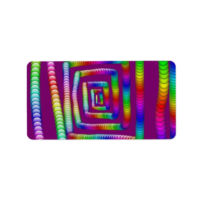 Cool Funky Rainbow Maze Rolling Marbles Design Label (Front)