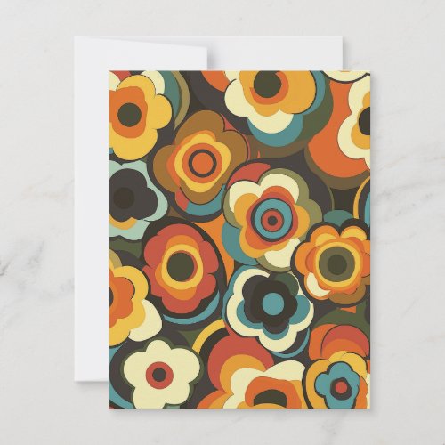 Cool  Funky Retro Midcentury Floral Note Card