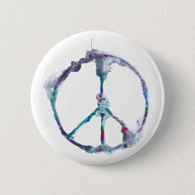 Cool Funky Tie Dyed Look Peace Sign Buttons (Front)