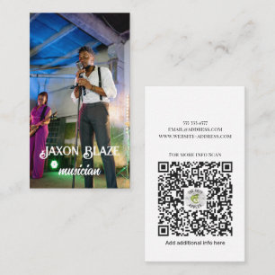 Cool Funky Urban Musician & Songwriter Add Photo Business Card