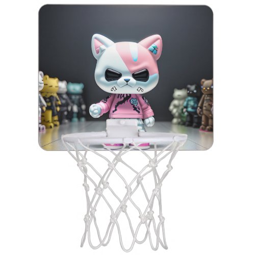 Cool funny alien monster cat squad mini basketball hoop