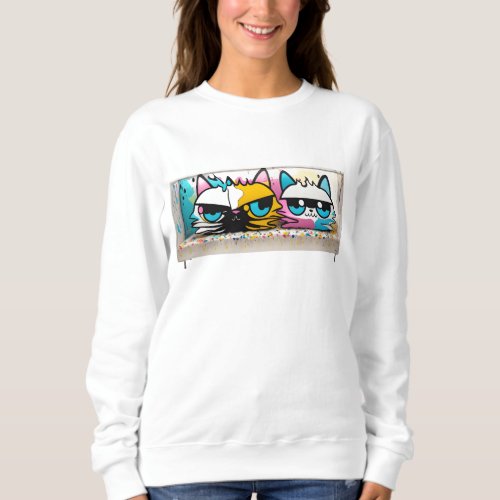 Cool funny alien monster cat sweatshirt