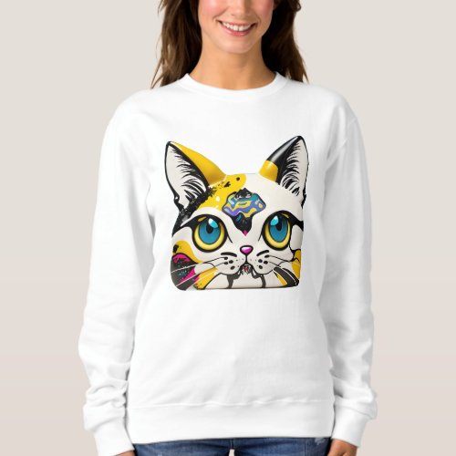 Cool funny alien monster cat sweatshirt