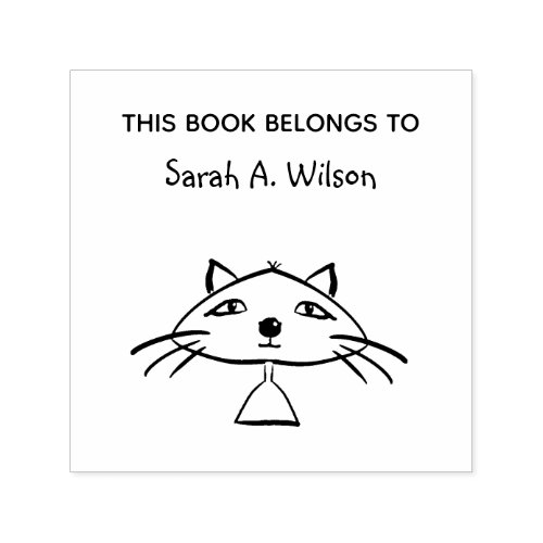 Cool Funny Art Cat Book Belongs Personalized Book Self_inking Stamp