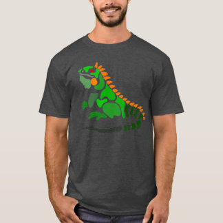Cool Funny Artsy Green Iguana Abstract Art T-Shirt